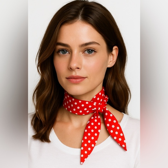 Red & White Baroque Print Versatile Women’s Scarf - Picture 4 of 6